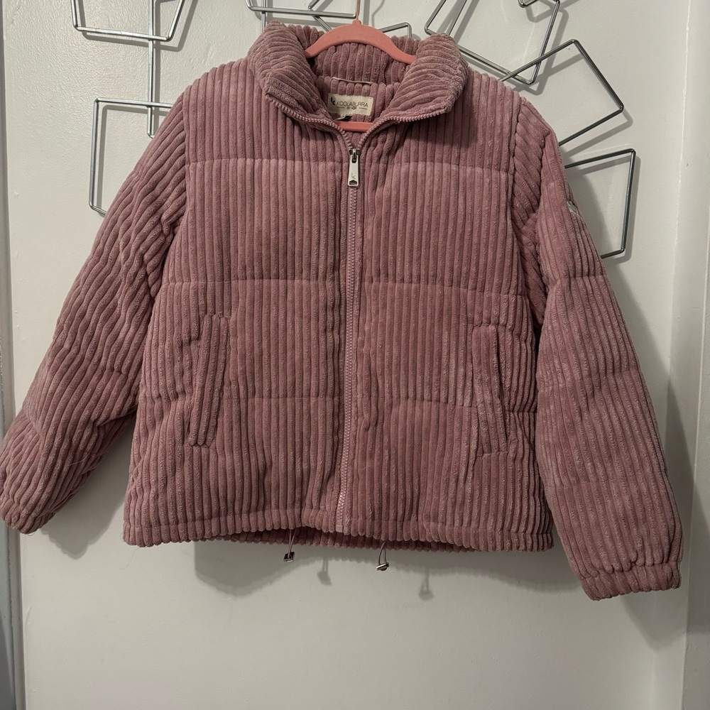 Koolaburra by UGG Short Corduroy Puffer Gorpcore Coat Large Pink Dusty Rose - Picture 3 of 8